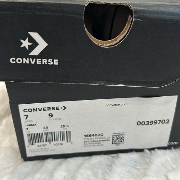 Converse Chuck Taylor All Star Rainbow Multi Tongue Low Top Sneakers W 9/ M 7 - Picture 10 of 10